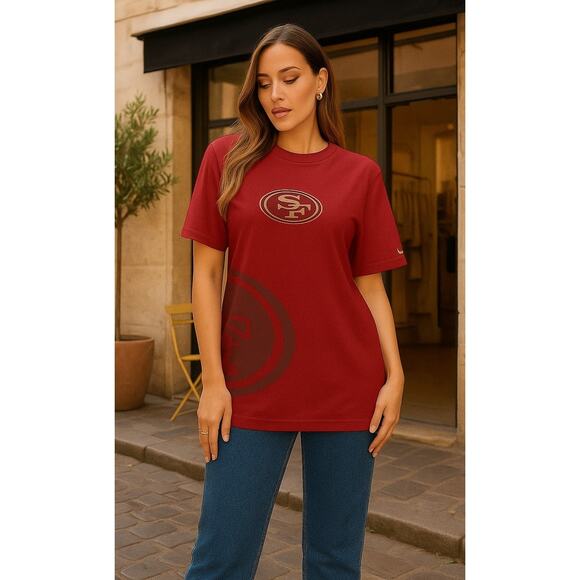 San Francisco 49ers Women's Red Nike Boxy Crop Tee M NWT - Picture 1 of 7